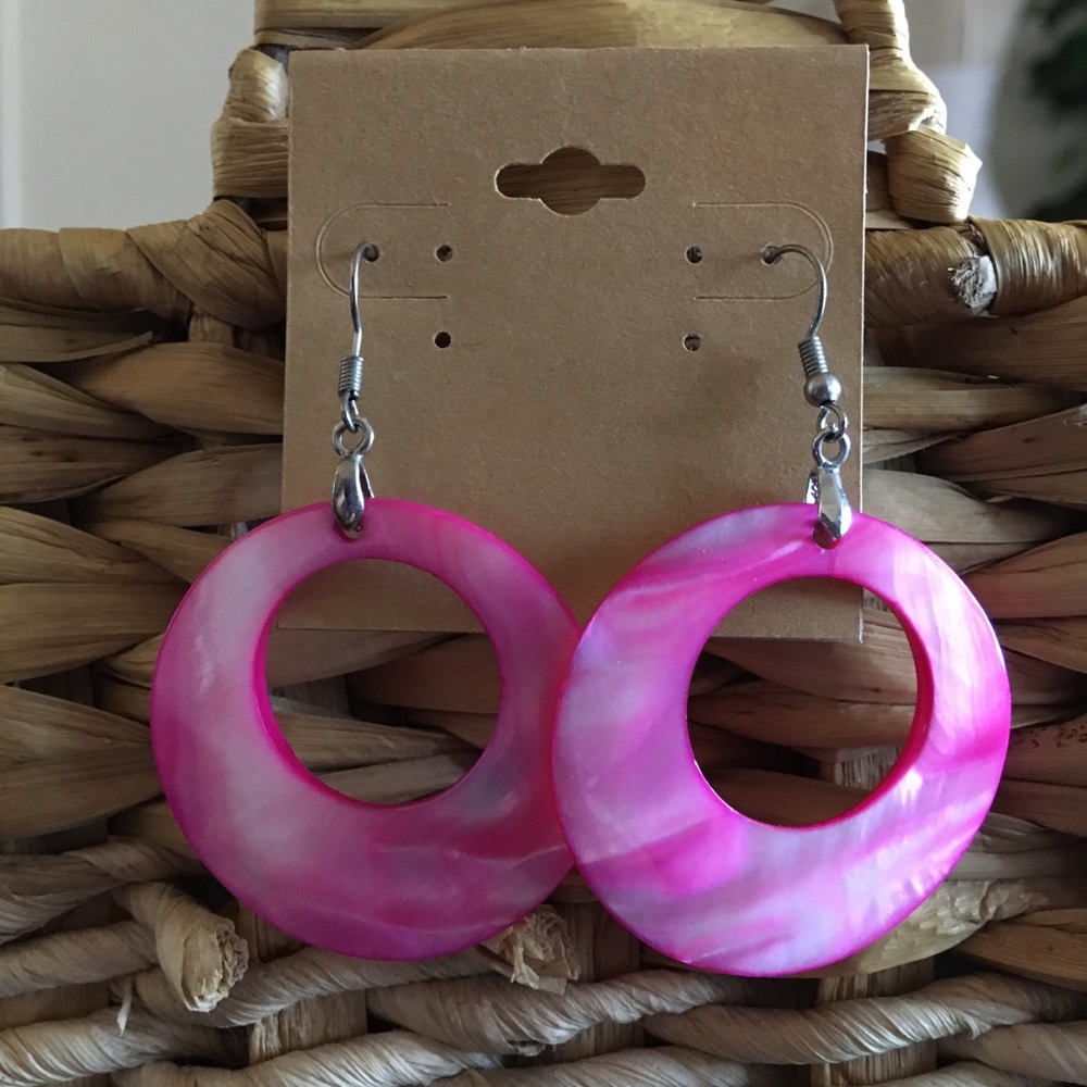 Vintage repurpose natural shell earrings